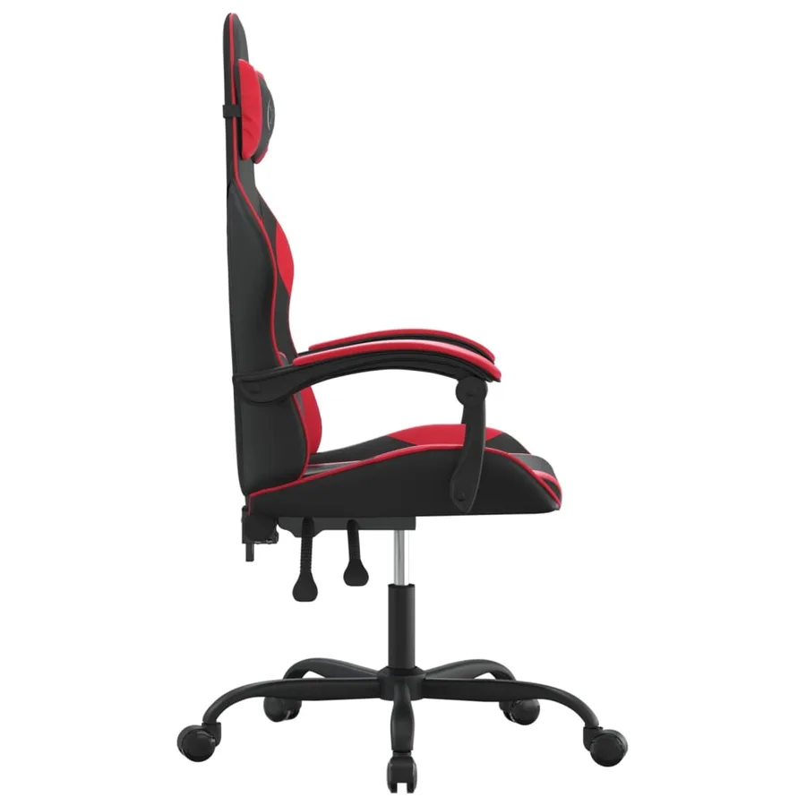 Chaise de jeu Noir et rouge Similicuir - 4