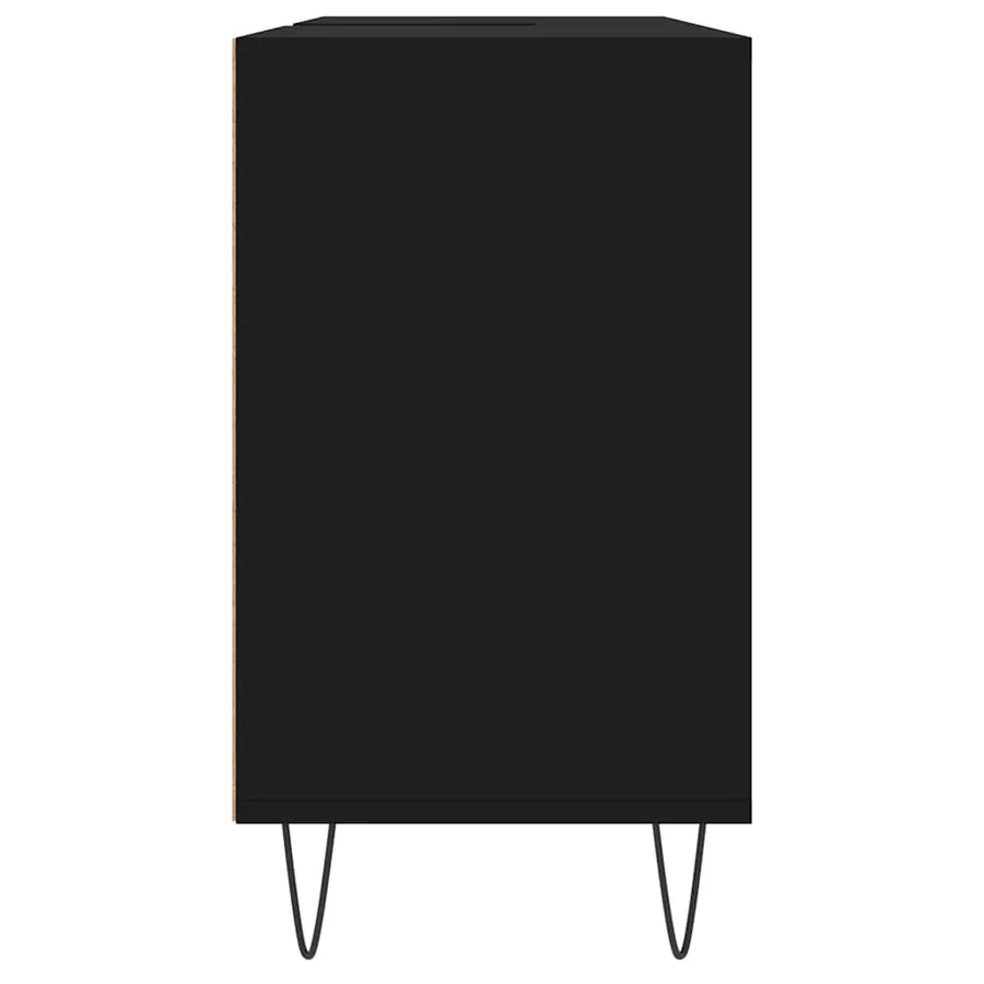 Armoire de salle de bain noir 80x33x60 cm bois d'ingénierie - 7