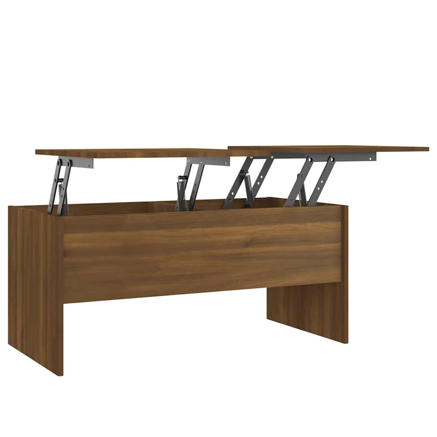Table basse Chêne marron 102x50,5x46,5 cm Bois d'ingénierie - 2