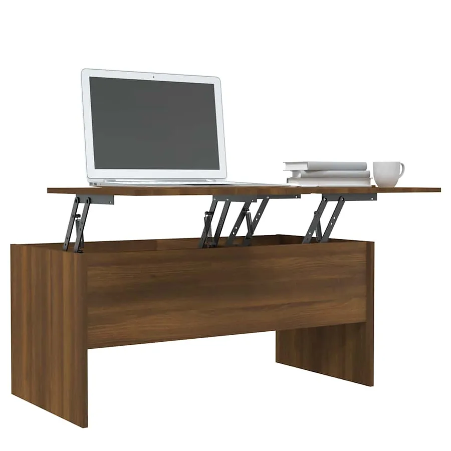 Table basse Chêne marron 102x50,5x46,5 cm Bois d'ingénierie - 4