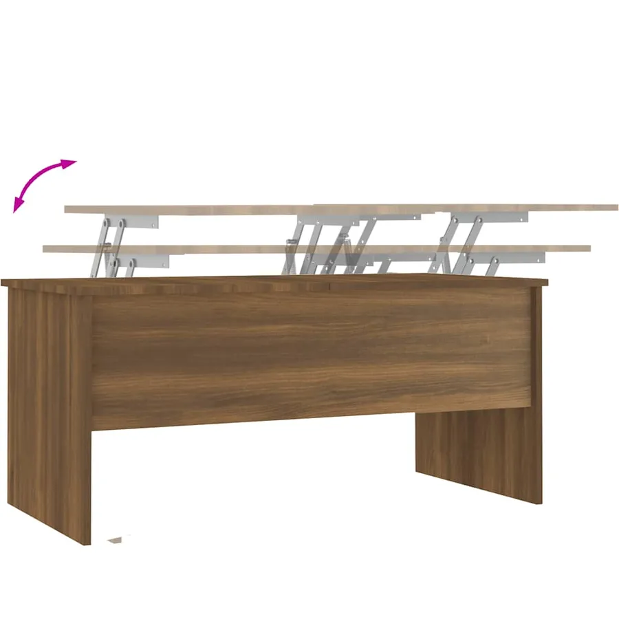 Table basse Chêne marron 102x50,5x46,5 cm Bois d'ingénierie - 8