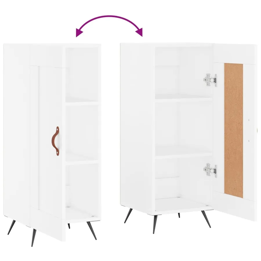 Buffet blanc 34,5x34x90 cm bois d'ingénierie - 9