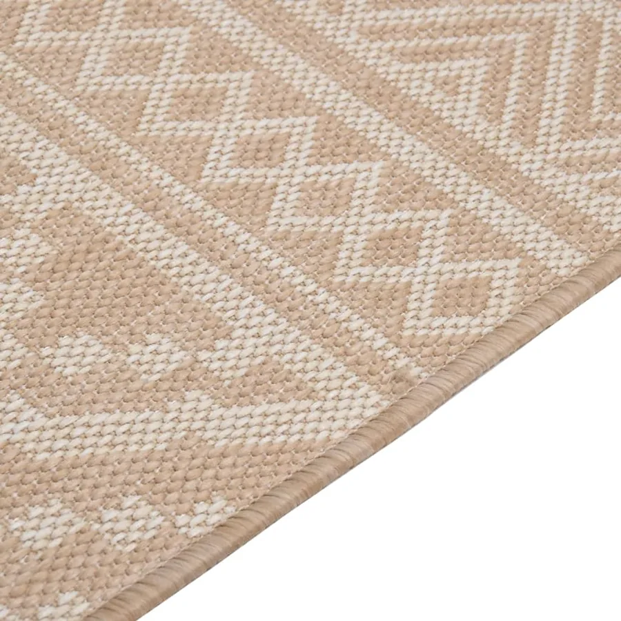 Tapis à tissage plat d'extérieur 160x230 cm Rayures brunes - 4