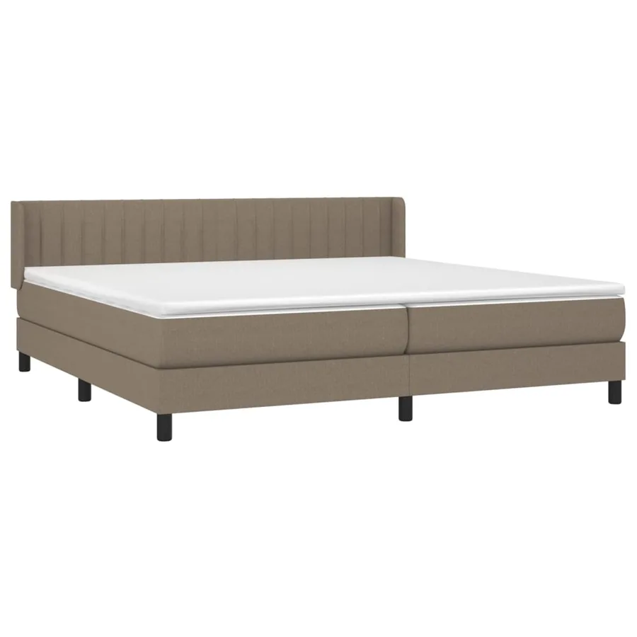 Sommier à lattes de lit avec matelas Taupe 200x200 cm Tissu - 3