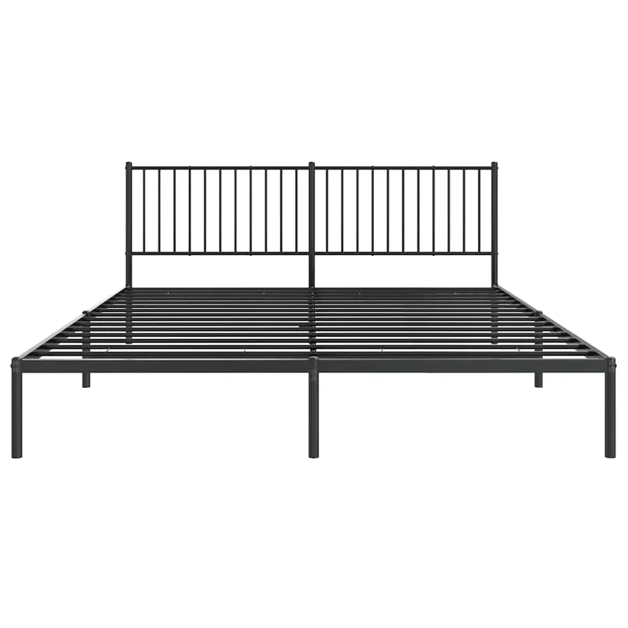 Cadre de lit métal sans matelas avec tête de lit noir 183x213cm - 6
