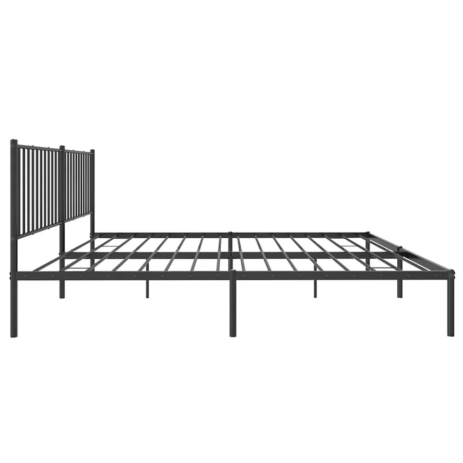 Cadre de lit métal sans matelas avec tête de lit noir 183x213cm - 7