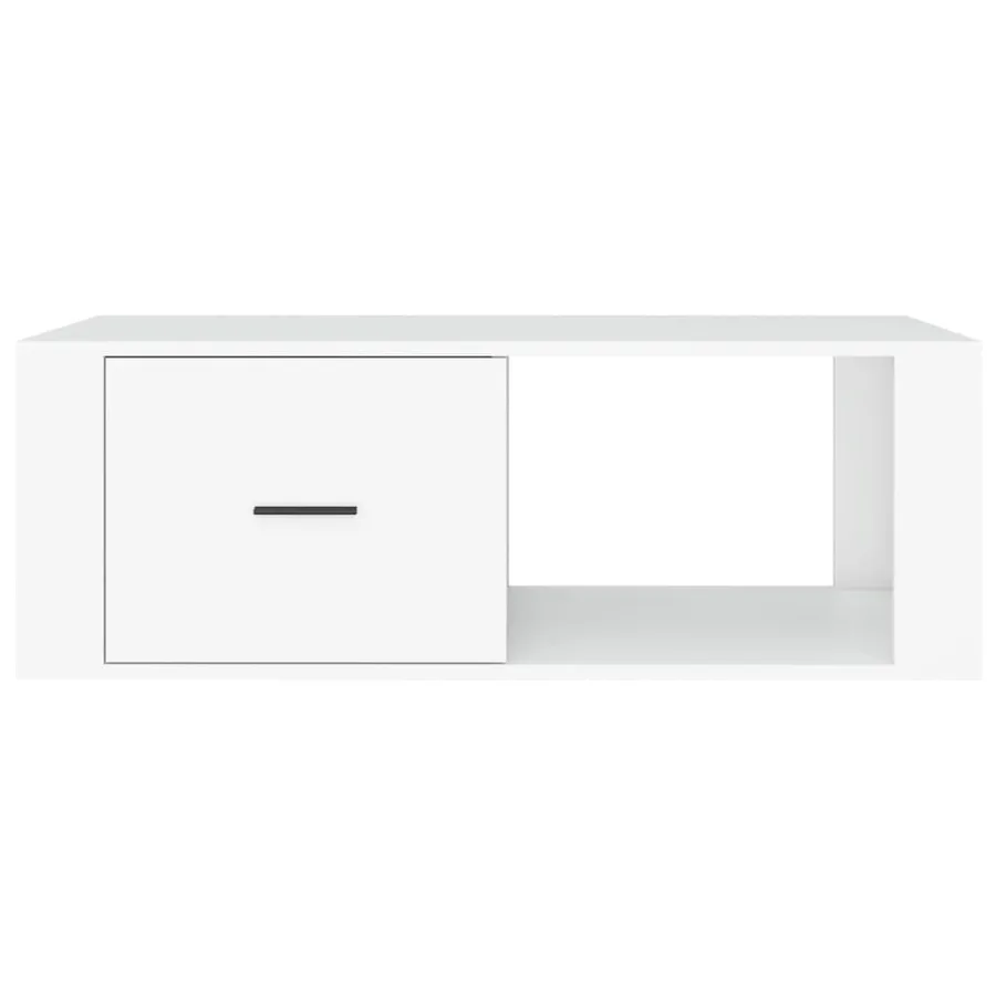 Table basse Blanc 100x50,5x35 cm Bois d'ingénierie - 6