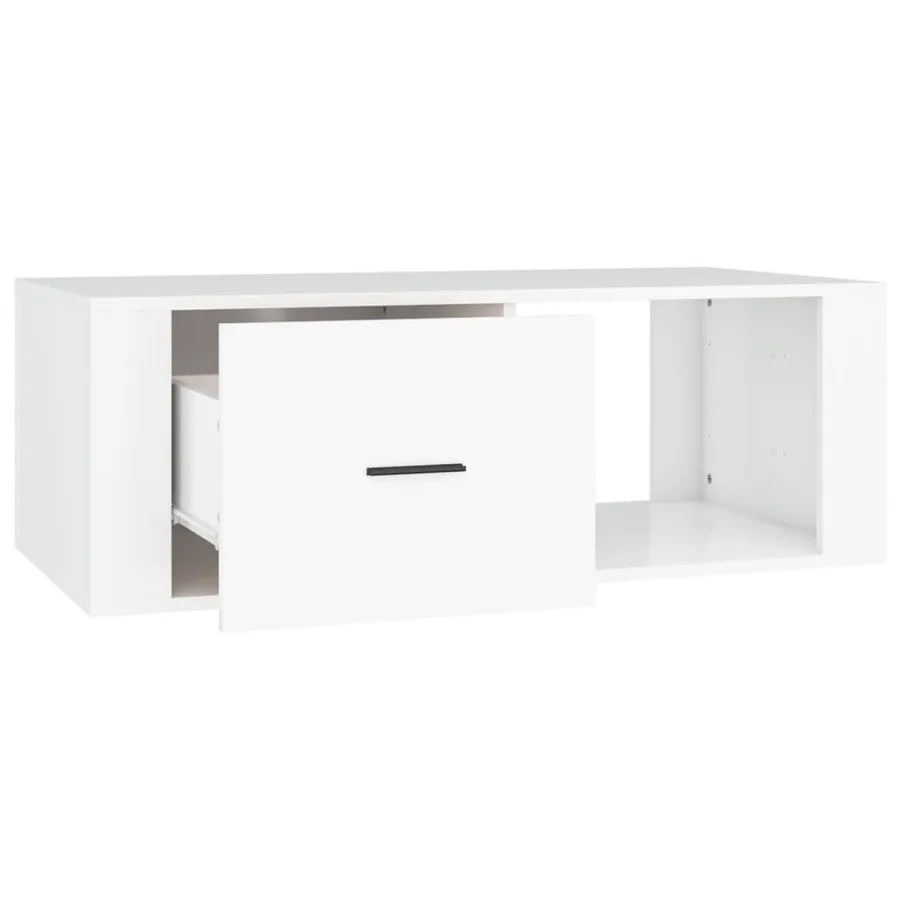 Table basse Blanc 100x50,5x35 cm Bois d'ingénierie - 7