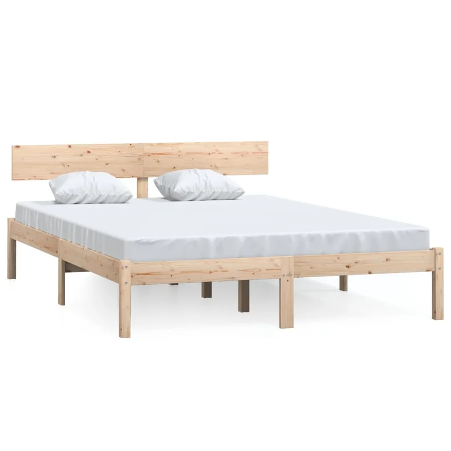 Cadre de lit sans matelas bois massif - 2