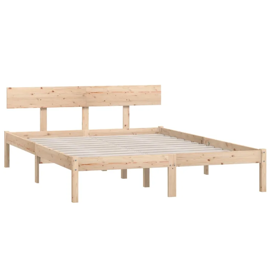 Cadre de lit sans matelas bois massif - 3