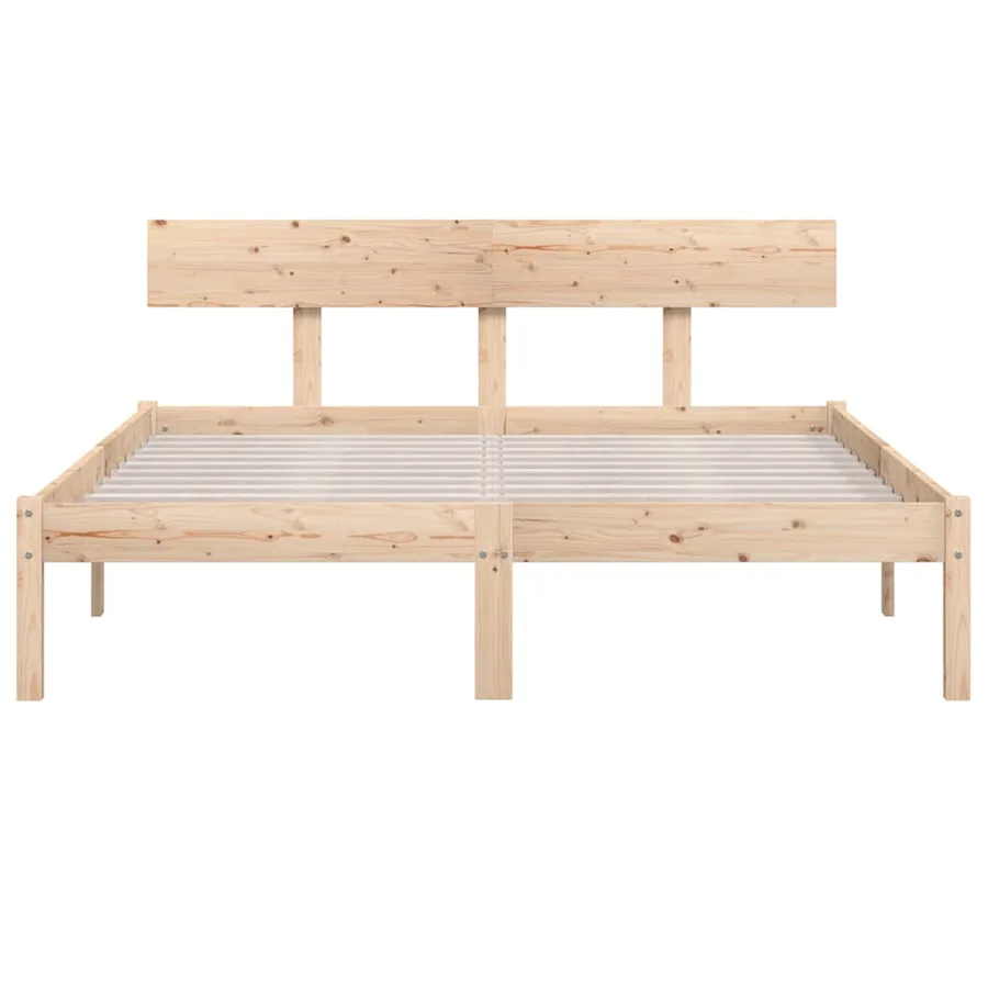 Cadre de lit sans matelas bois massif - 4