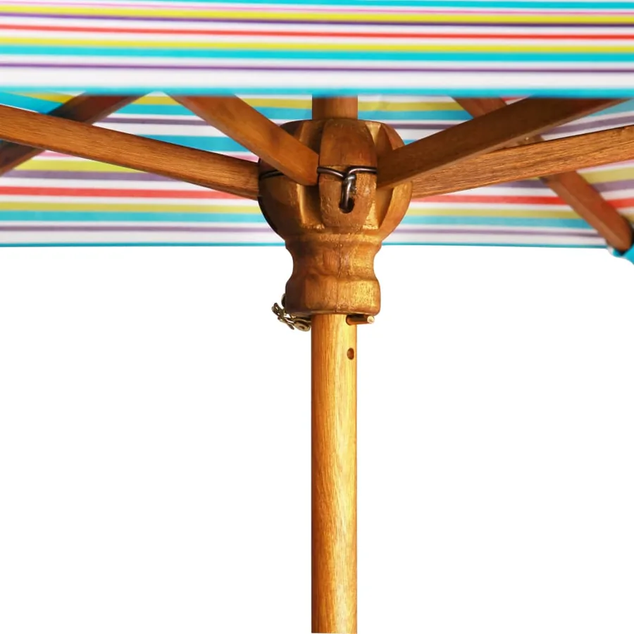 Table à pique-nique et parasol enfants 79x90x60cm Acacia solide - 7