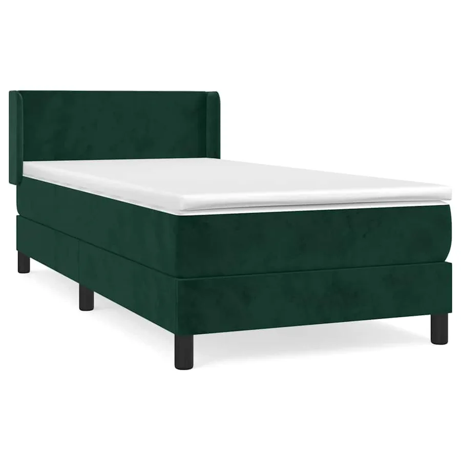 Sommier à lattes de lit avec matelas Vert foncé 100x200 cm - 2