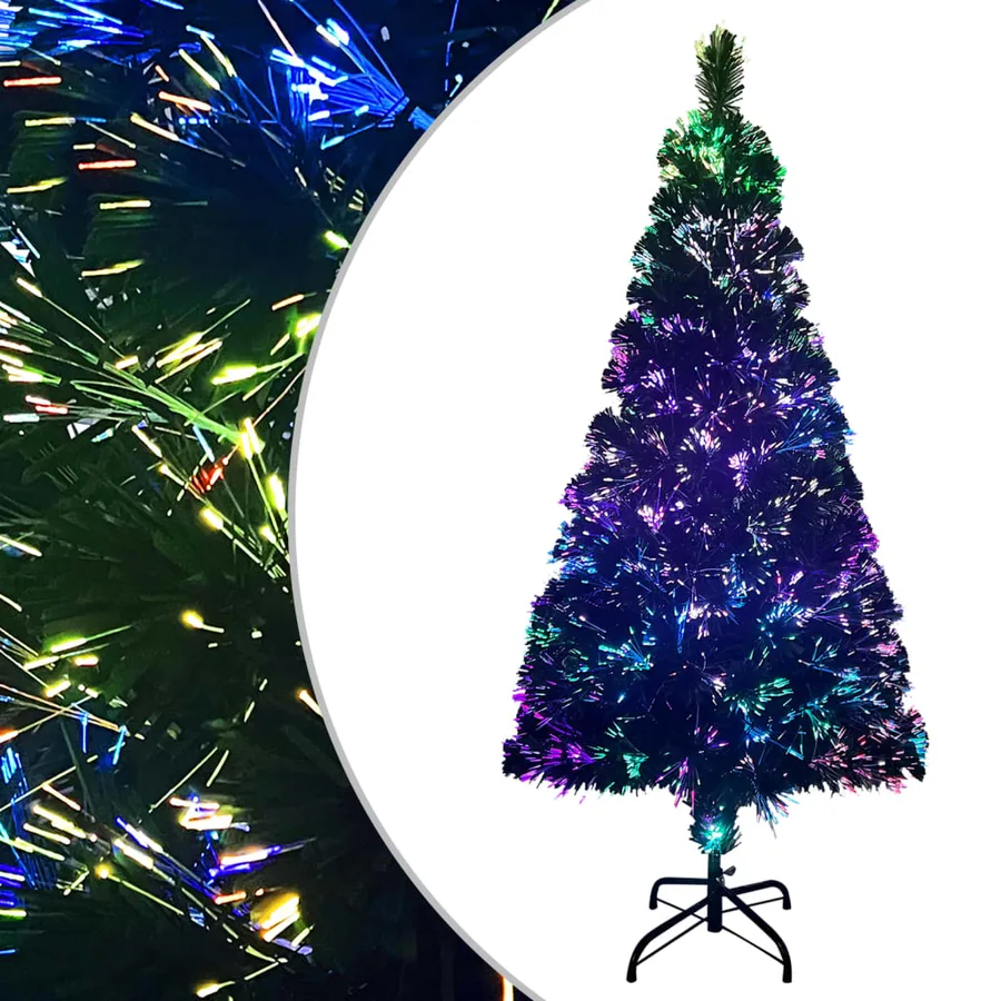 Sapin de Noël artificiel avec support vert 120 cm fibre optique - 2