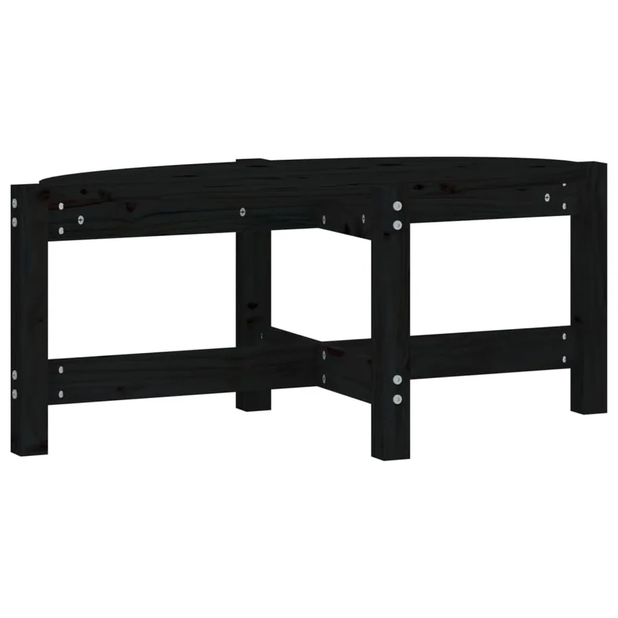 Table basse Noir 87x48x35 cm Bois massif de pin - 2