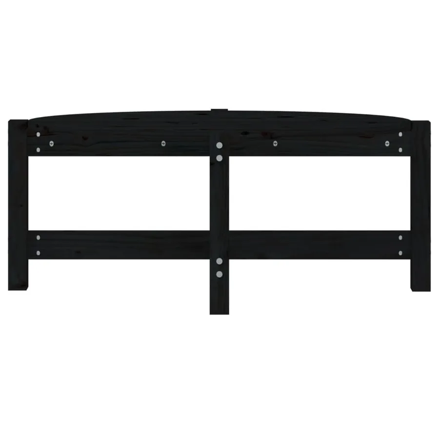 Table basse Noir 87x48x35 cm Bois massif de pin - 5