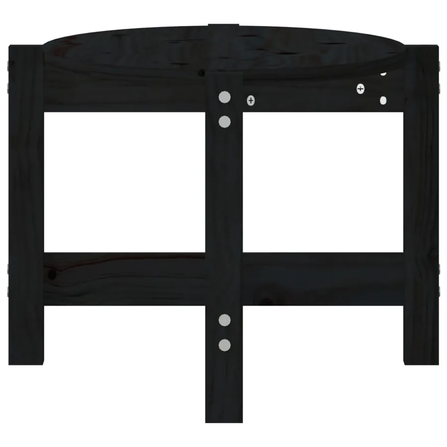 Table basse Noir 87x48x35 cm Bois massif de pin - 6
