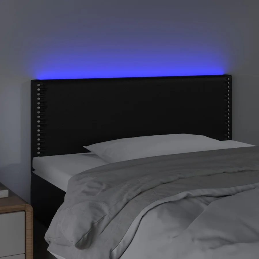 Tête de lit à LED Noir 90x5x78/88 cm Similicuir - 3