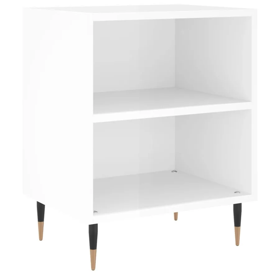 Table de chevet blanc brillant 40x30x50 cm bois d’ingénierie - 2
