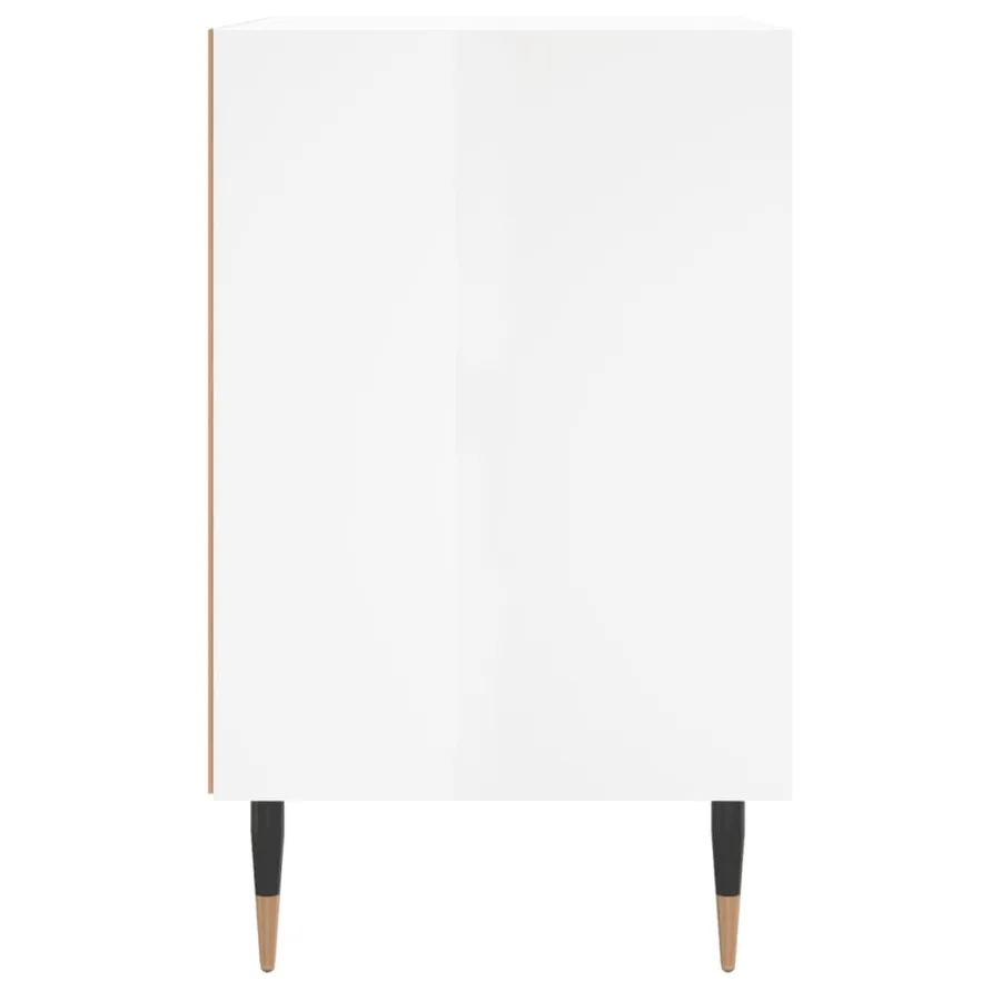 Table de chevet blanc brillant 40x30x50 cm bois d’ingénierie - 5
