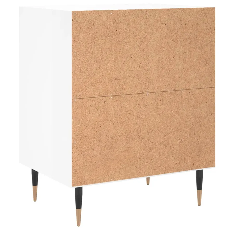Table de chevet blanc brillant 40x30x50 cm bois d’ingénierie - 6