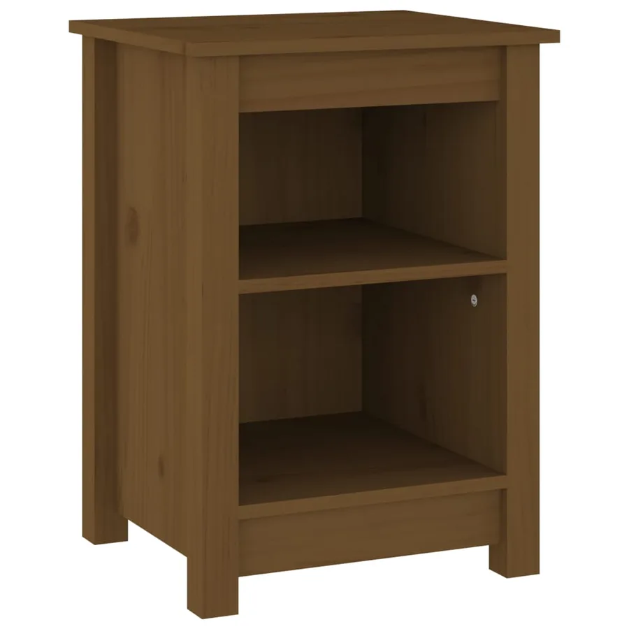 Table de chevet Marron miel 40x35x55 cm Bois de pin solide - 2