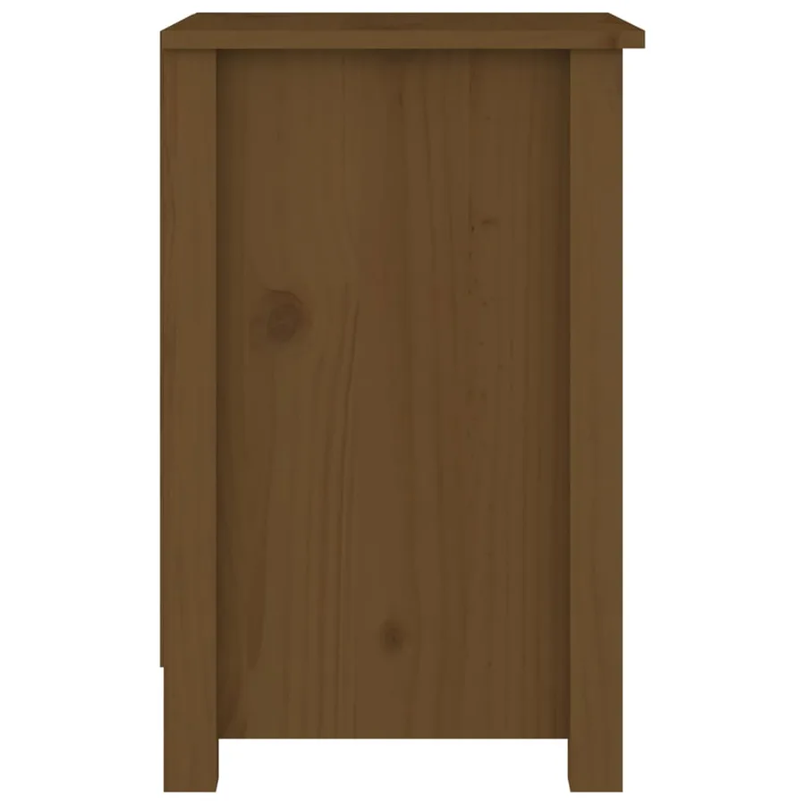 Table de chevet Marron miel 40x35x55 cm Bois de pin solide - 4