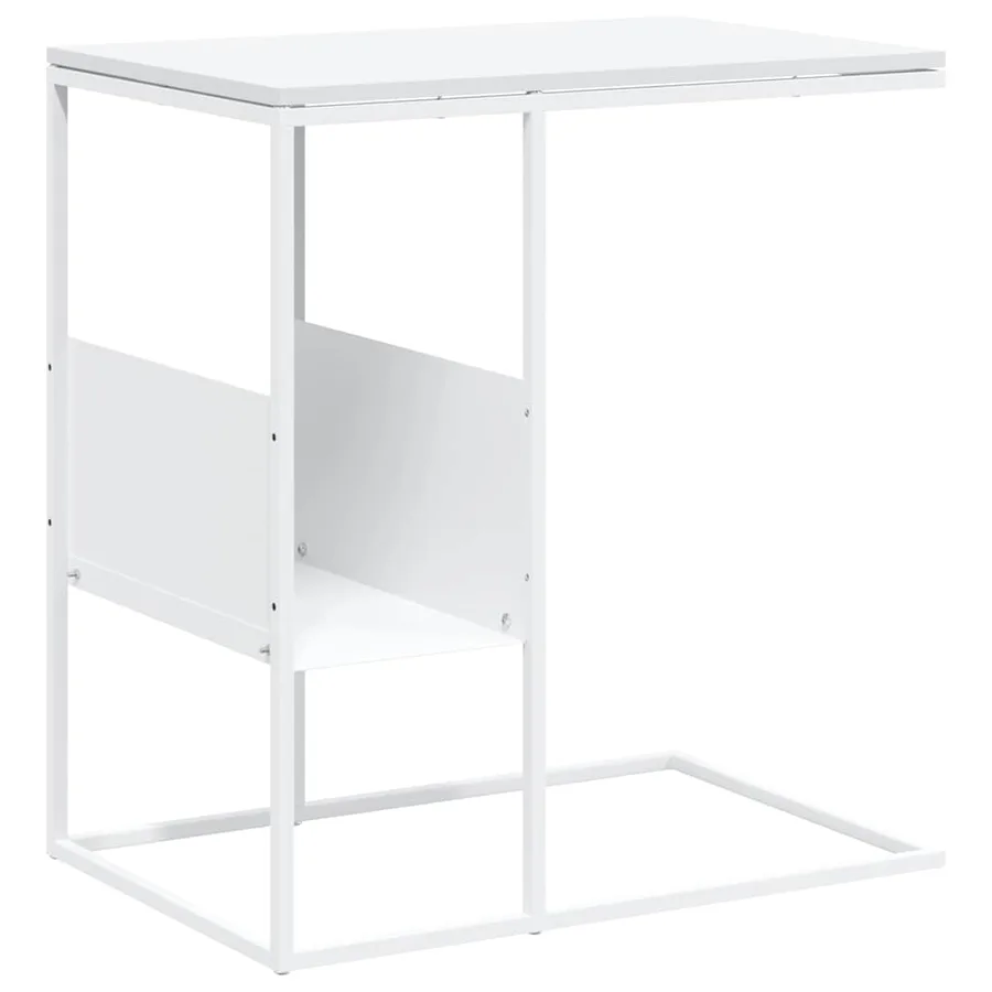 Table d'appoint Blanc 55x36x59,5 cm Bois d'ingénierie - 2