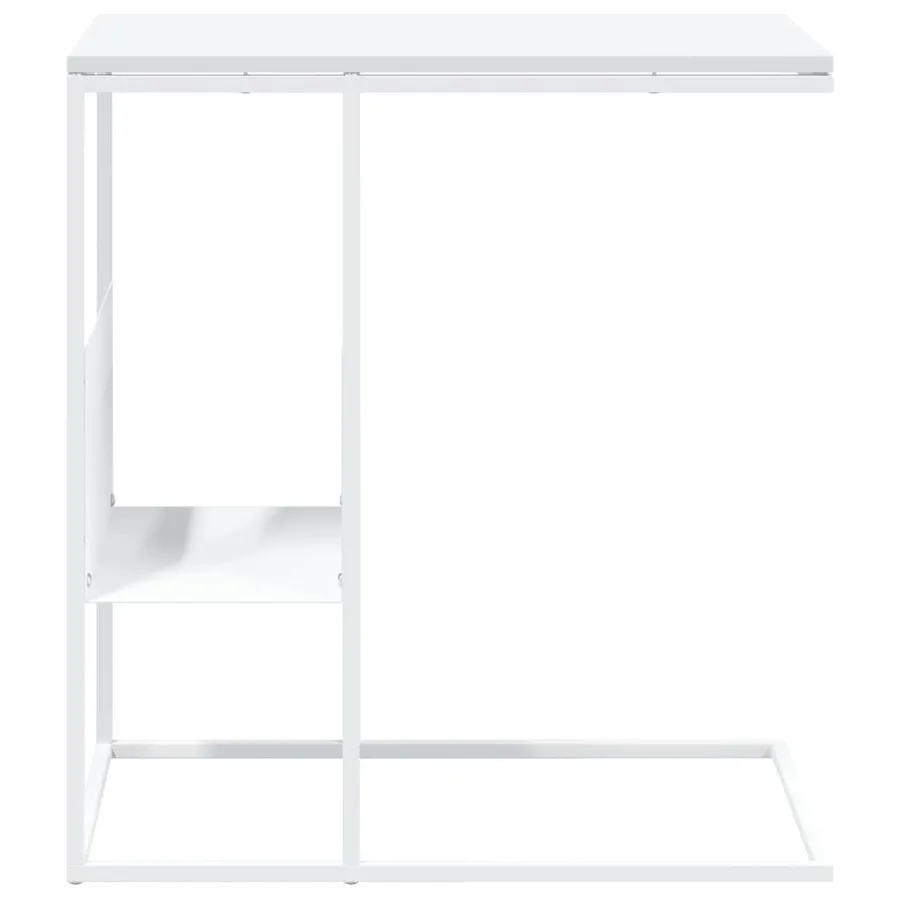 Table d'appoint Blanc 55x36x59,5 cm Bois d'ingénierie - 4