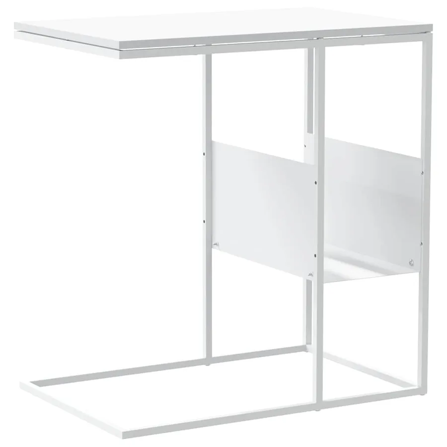 Table d'appoint Blanc 55x36x59,5 cm Bois d'ingénierie - 6