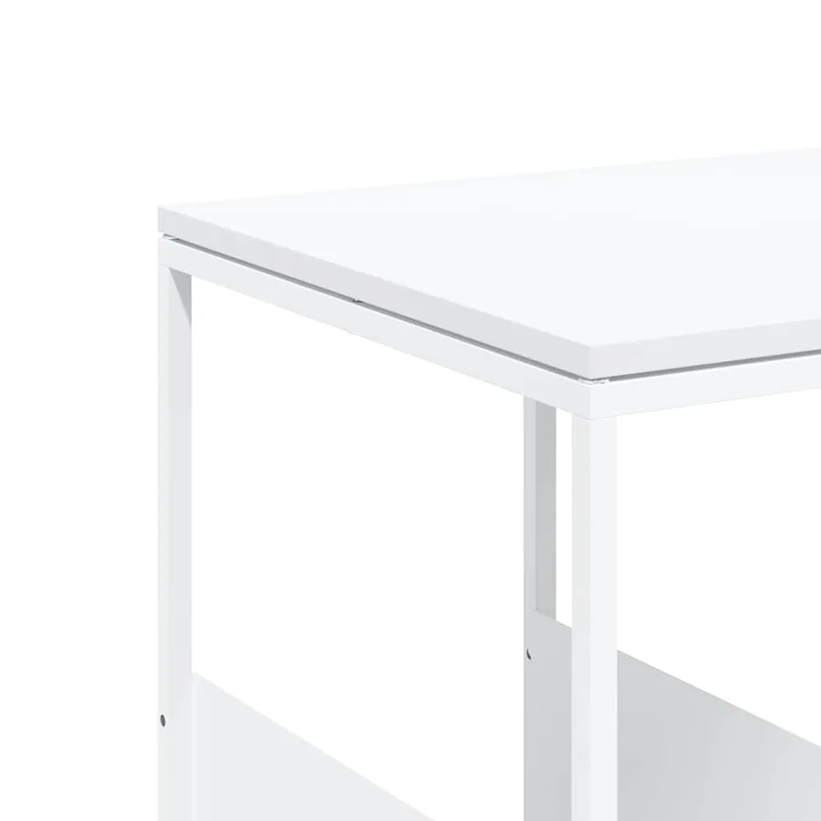 Table d'appoint Blanc 55x36x59,5 cm Bois d'ingénierie - 7