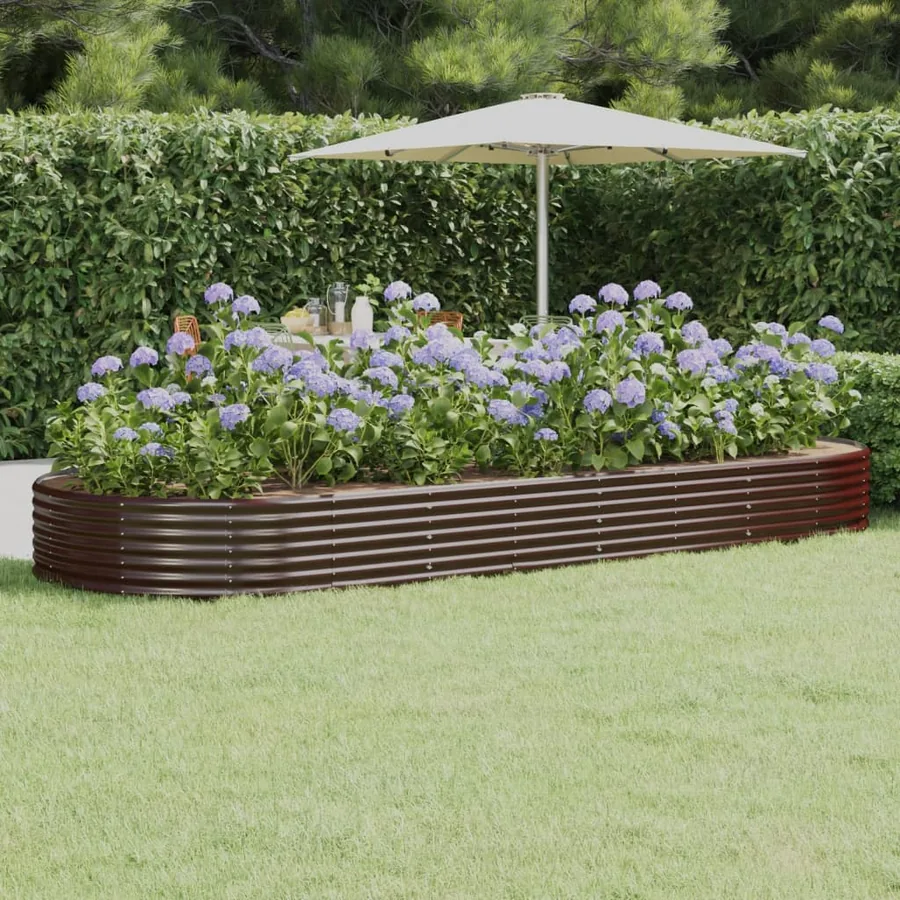 Lit surélevé de jardin Acier galvanisé marron