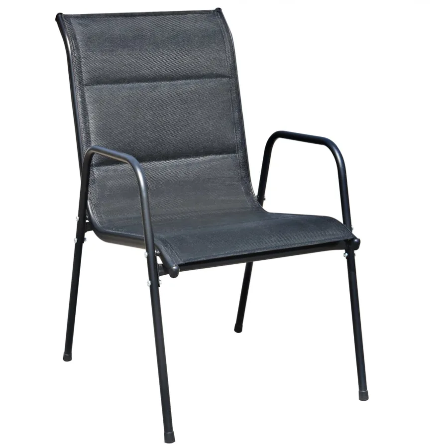 Ensemble à manger d'extérieur 9 pcs Acier Noir - 3