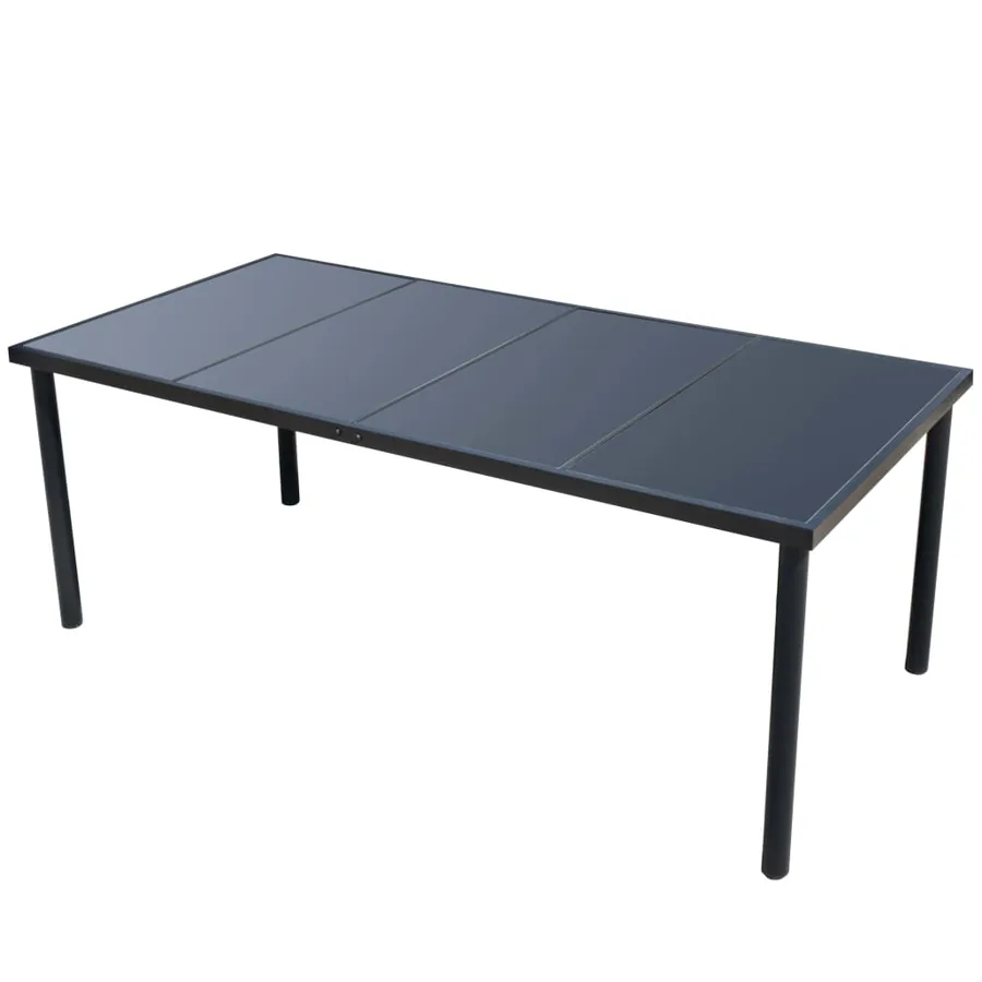 Ensemble à manger d'extérieur 9 pcs Acier Noir - 4