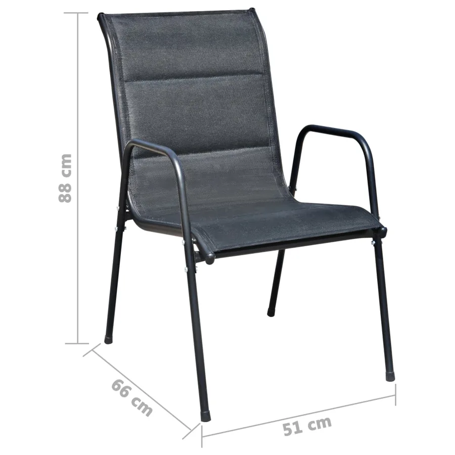 Ensemble à manger d'extérieur 9 pcs Acier Noir - 6