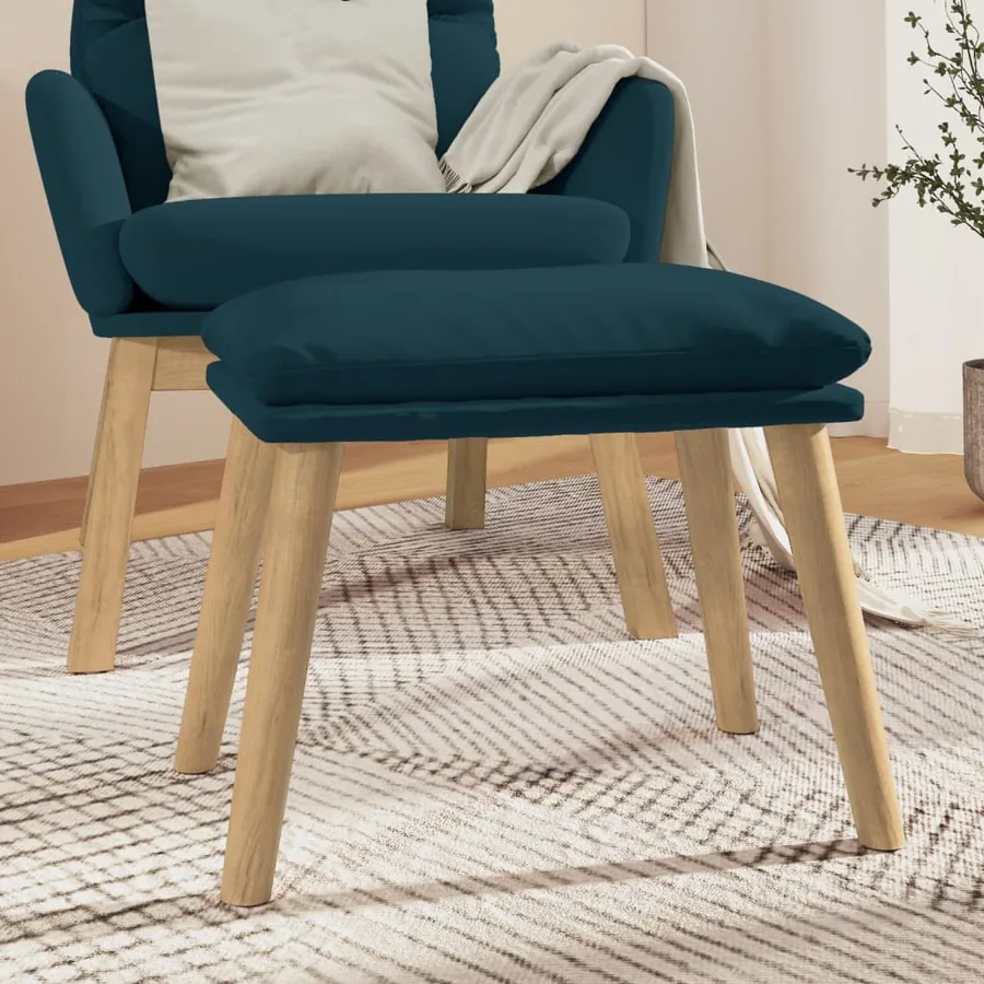 Repose-pied Bleu 45x29,5x35 cm Velours