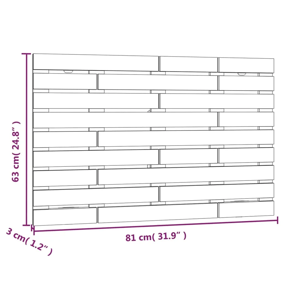 Tête de lit murale Gris 81x3x63 cm Bois massif de pin - 8