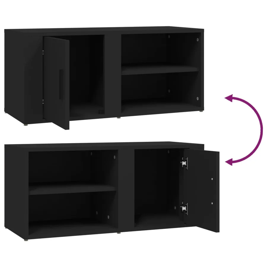 Meubles TV 2 pcs Noir 80x31,5x36 cm Bois d'ingénierie - 9