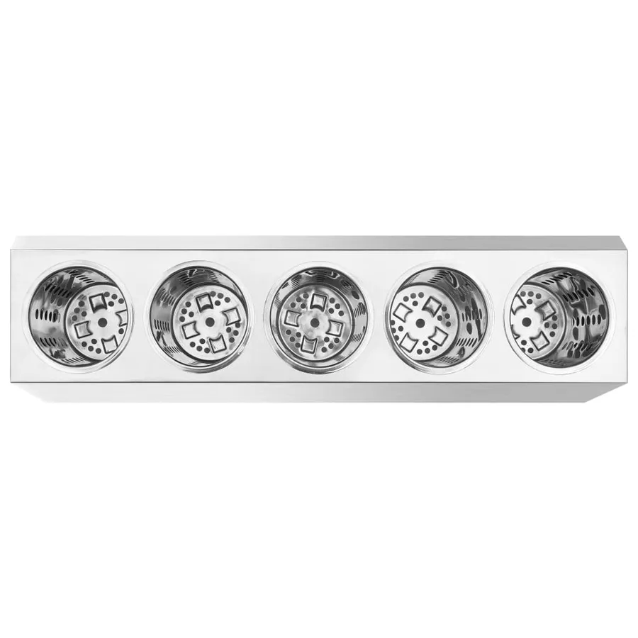 Porte-couverts 5 grilles Rectangulaire Acier inoxydable - 5
