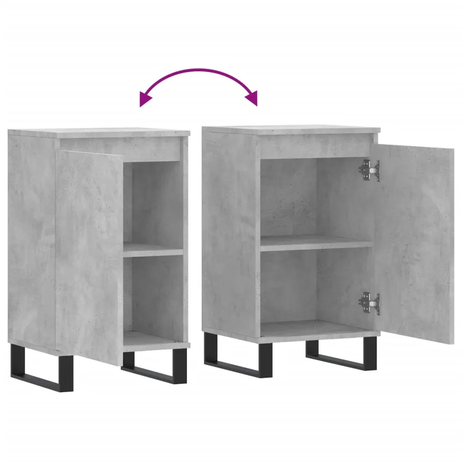 Buffets 2 pcs gris béton 40x35x70 cm bois d'ingénierie - 10