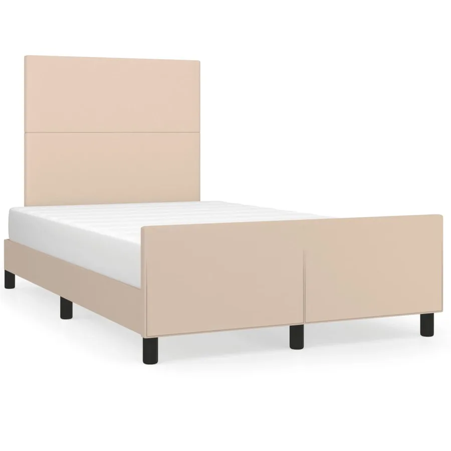 Cadre de lit sans matelas cappuccino 120x200 cm similicuir - 2