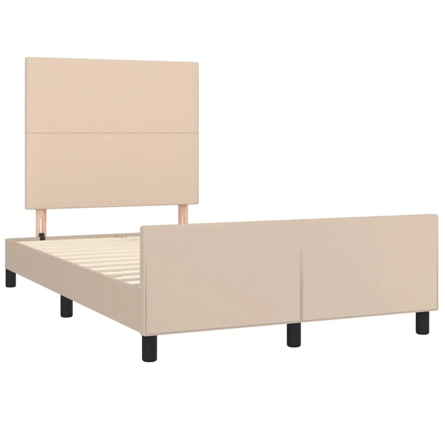 Cadre de lit sans matelas cappuccino 120x200 cm similicuir - 4