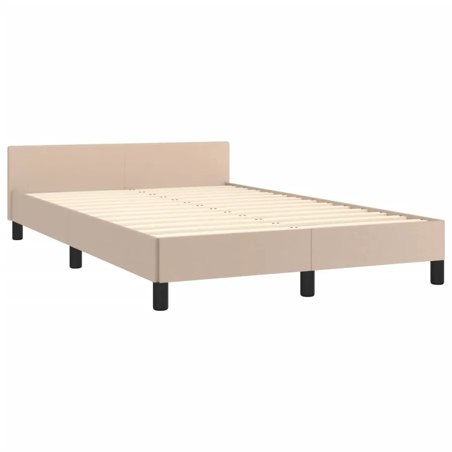 Cadre de lit sans matelas cappuccino 120x200 cm similicuir - 5