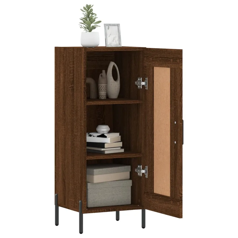 Buffet Chêne marron 34,5x34x90 cm Bois d'ingénierie - 4