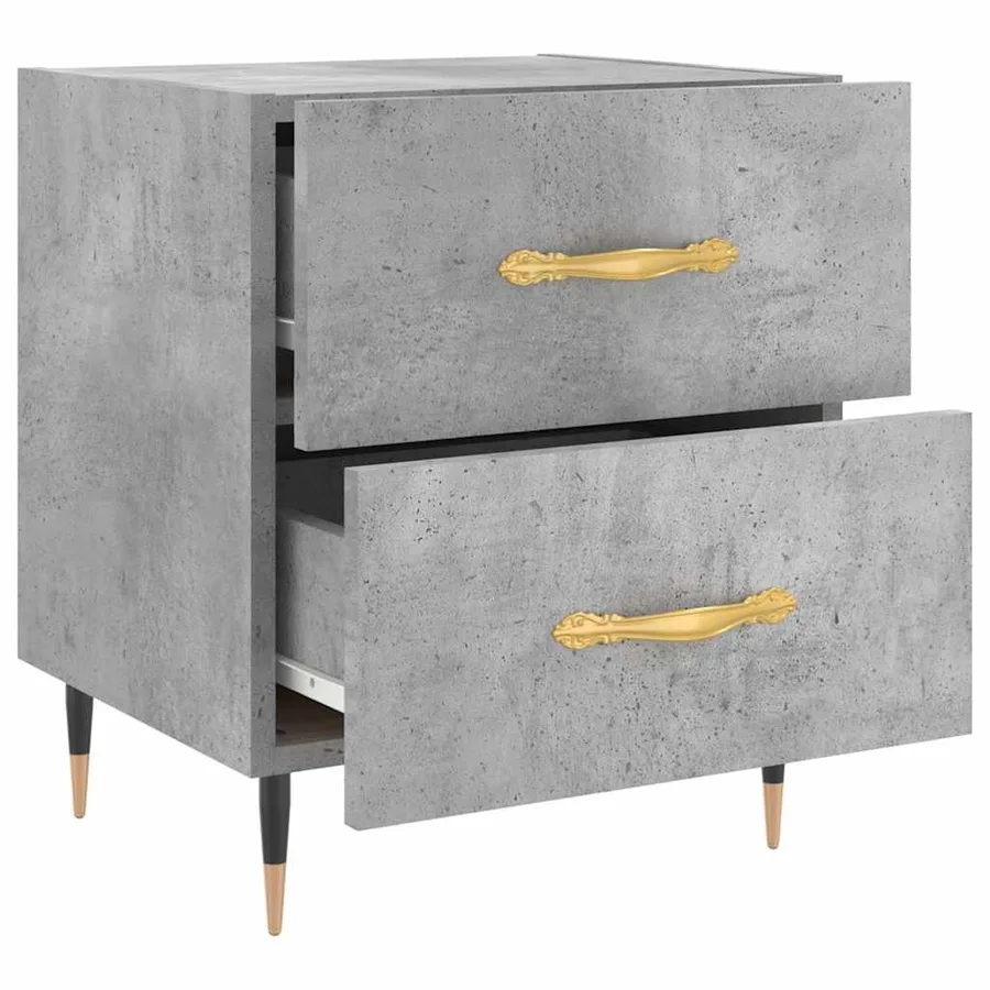 Tables de chevet 2pcs gris béton 40x35x47,5cm bois d’ingénierie - 8