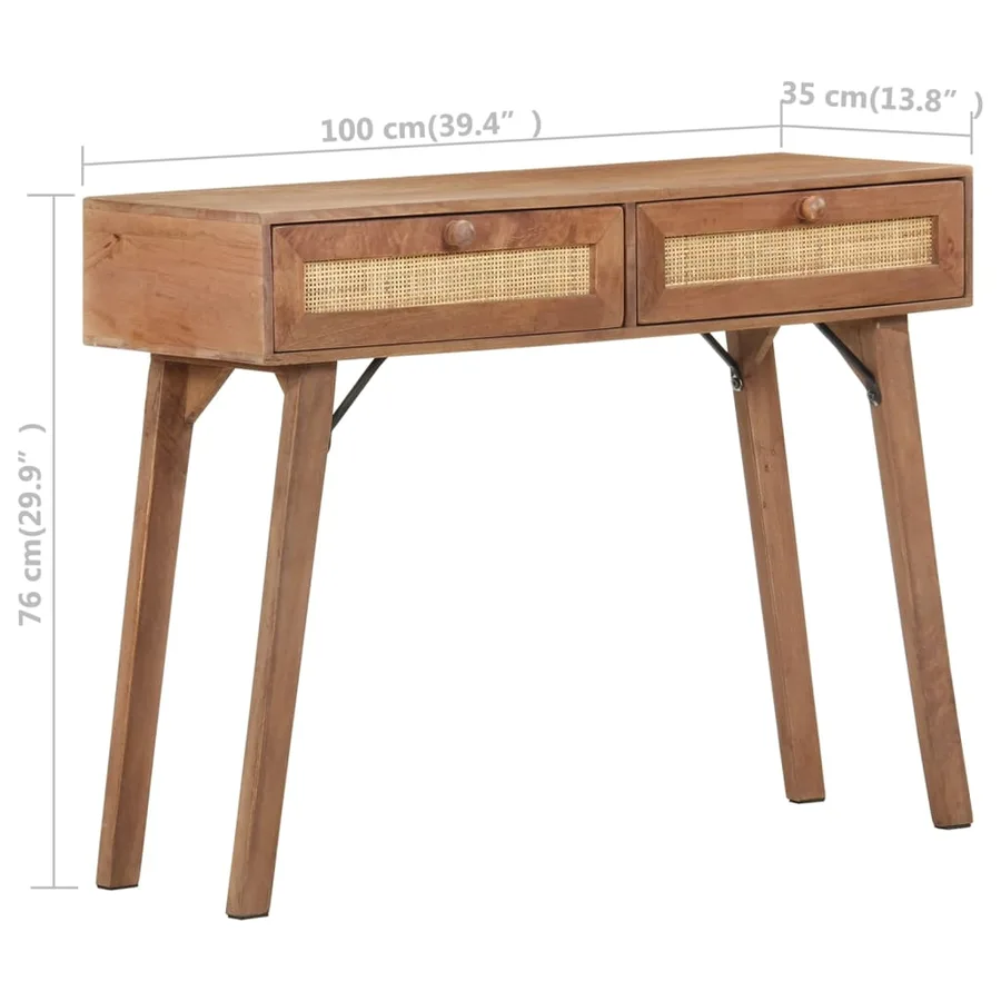 Table console 100x35x76 cm Bois de manguier massif - 8