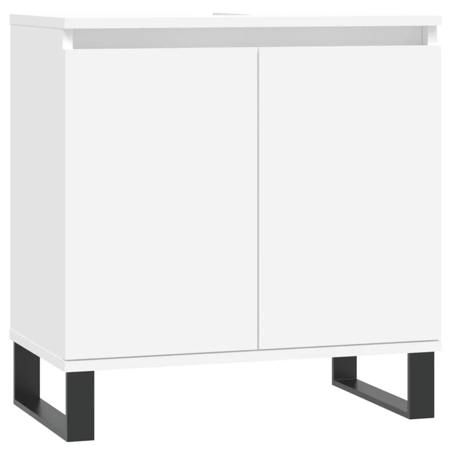 Ensemble d'armoires salle de bain 3 pcs blanc bois d'ingénierie - 5