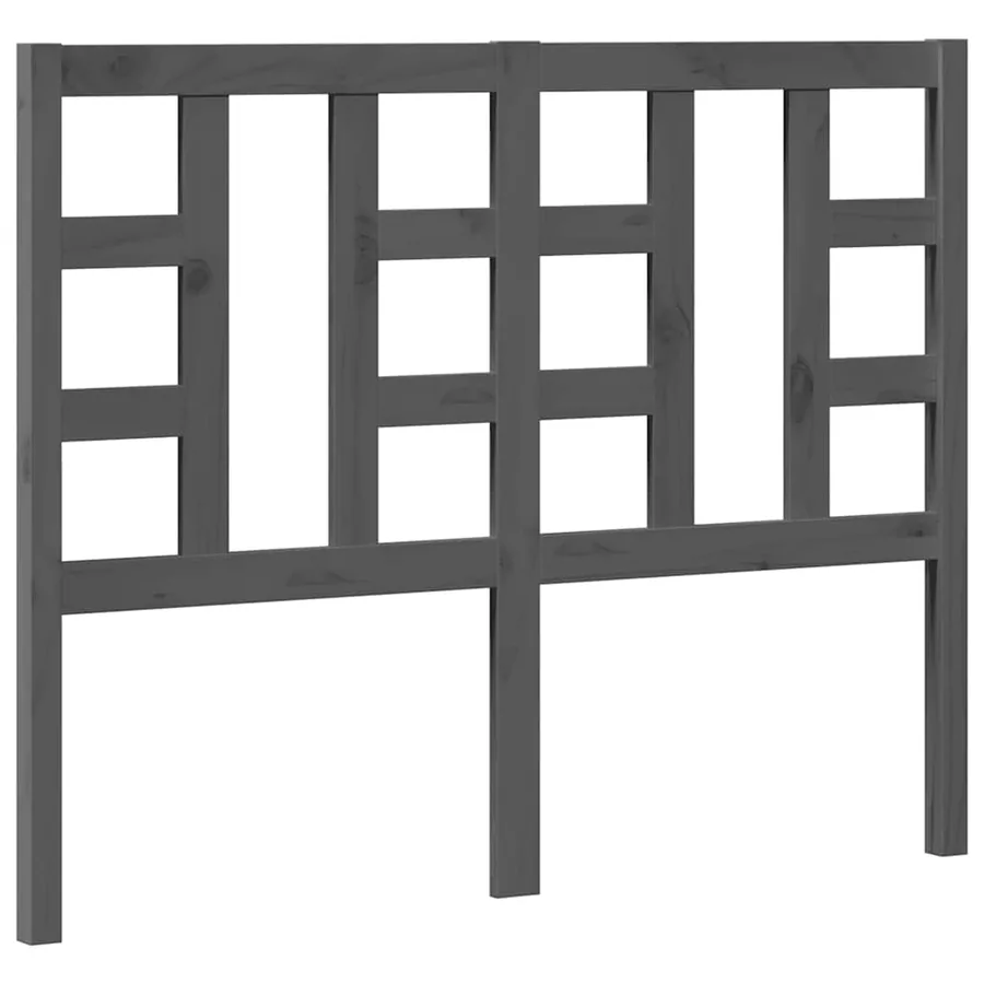 Tête de lit Gris 126x4x100 cm Bois massif de pin - 2