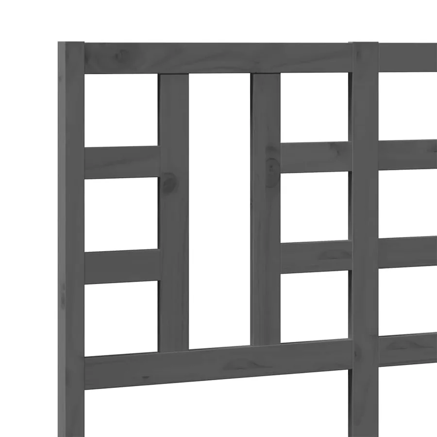 Tête de lit Gris 126x4x100 cm Bois massif de pin - 7