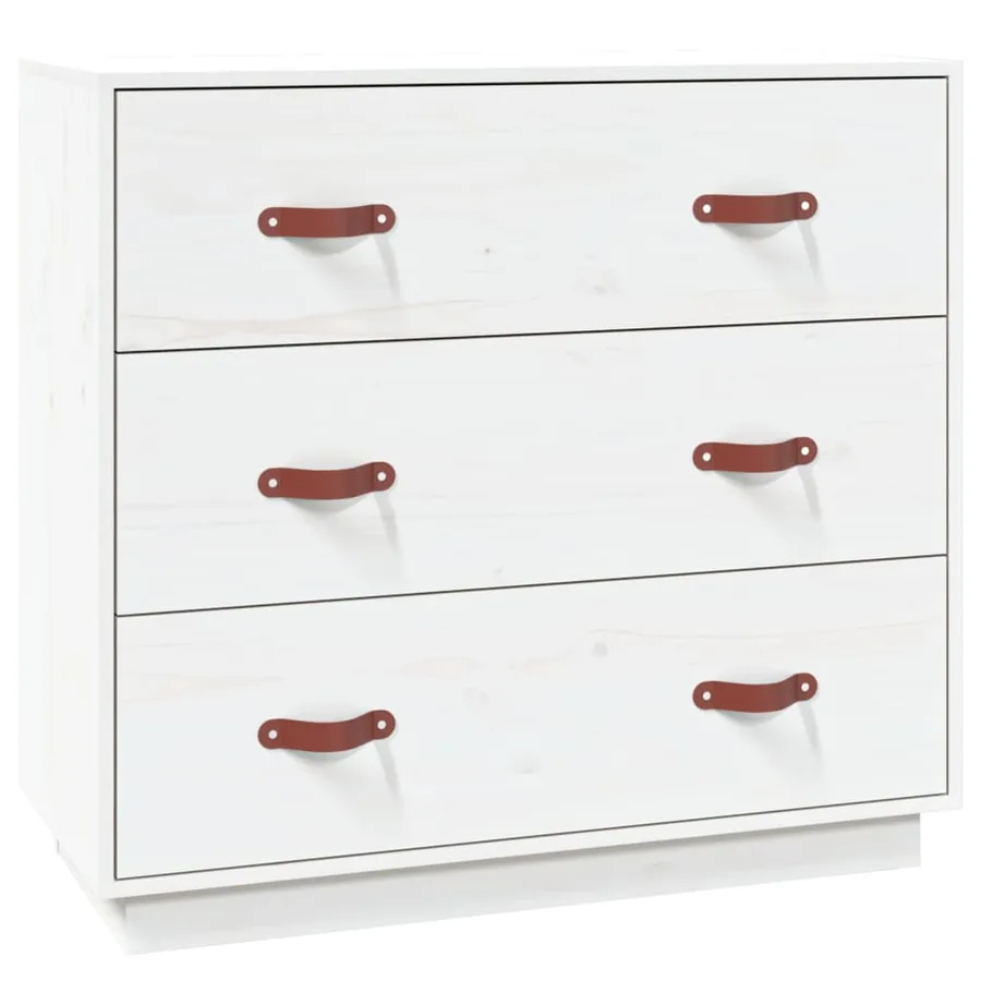 Buffet Blanc 80x40x75 cm Bois massif de pin - 2